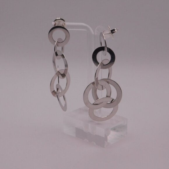 VINTAGE SILVER DROP EARRINGS - Picture 6 of 16